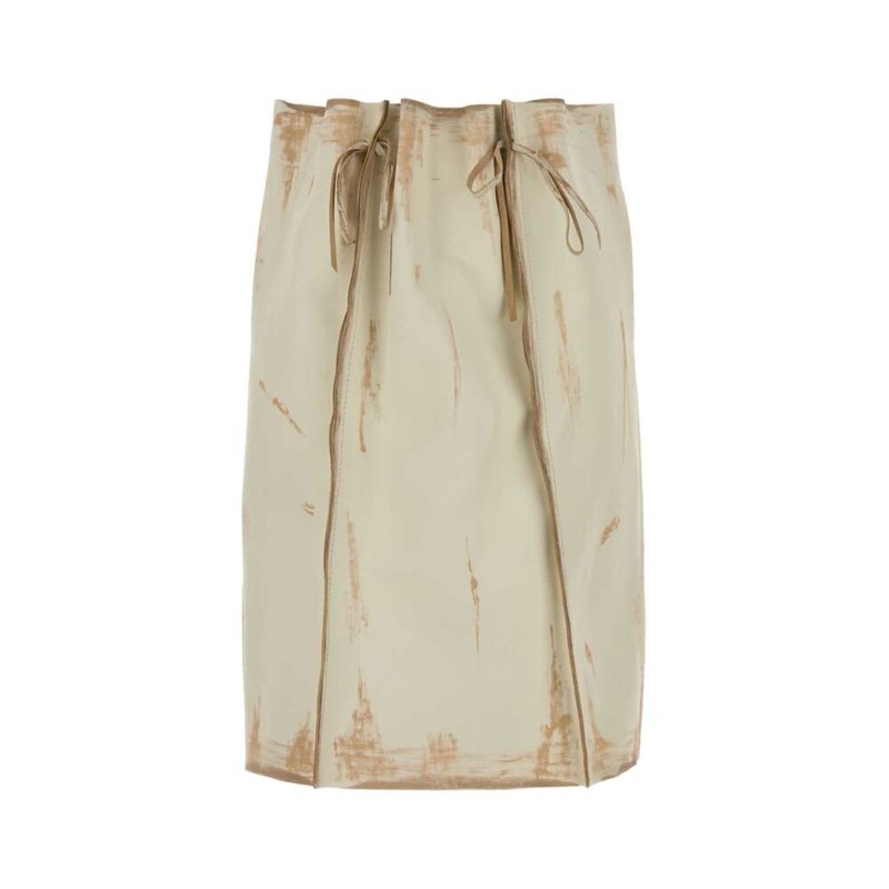 Prada Women Sand Leather Skirt